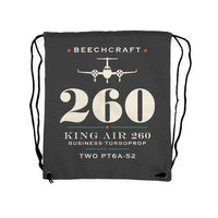 Thumbnail for Beechcraft King Air 260 - Drawstring Bag - Heritage - Gray