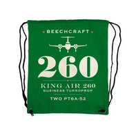 Thumbnail for Beechcraft King Air 260 - Drawstring Bag - Heritage - Green