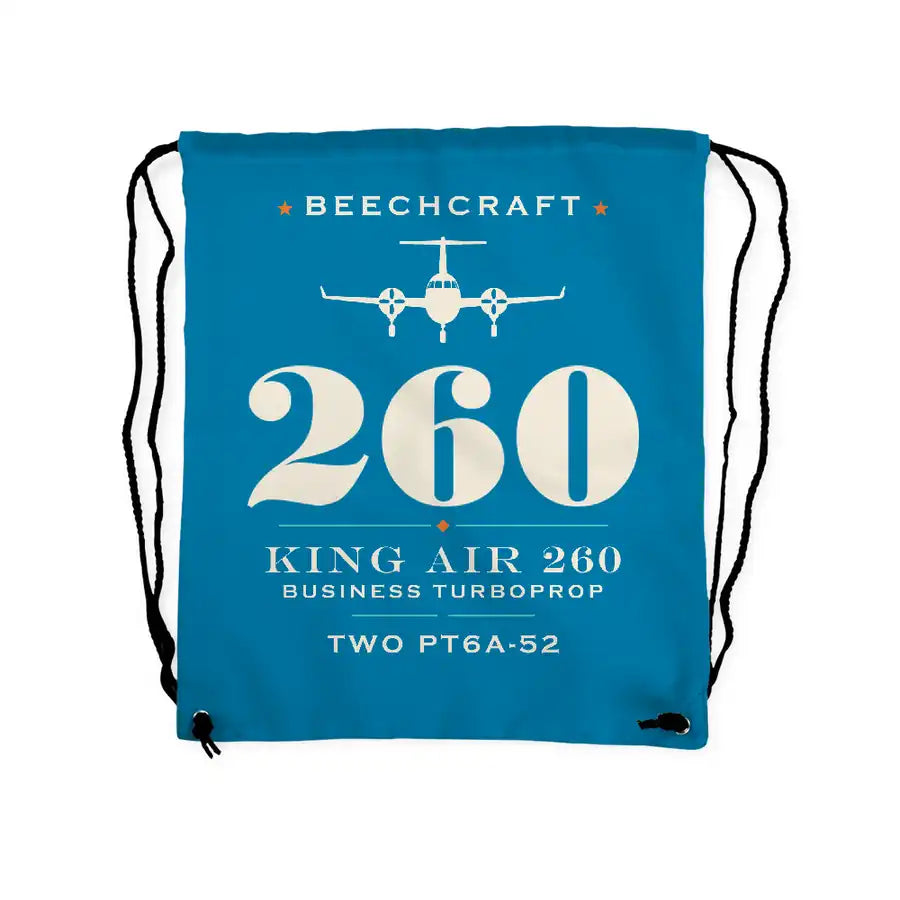 Beechcraft King Air 260 - Drawstring Bag - Heritage - Light Blue