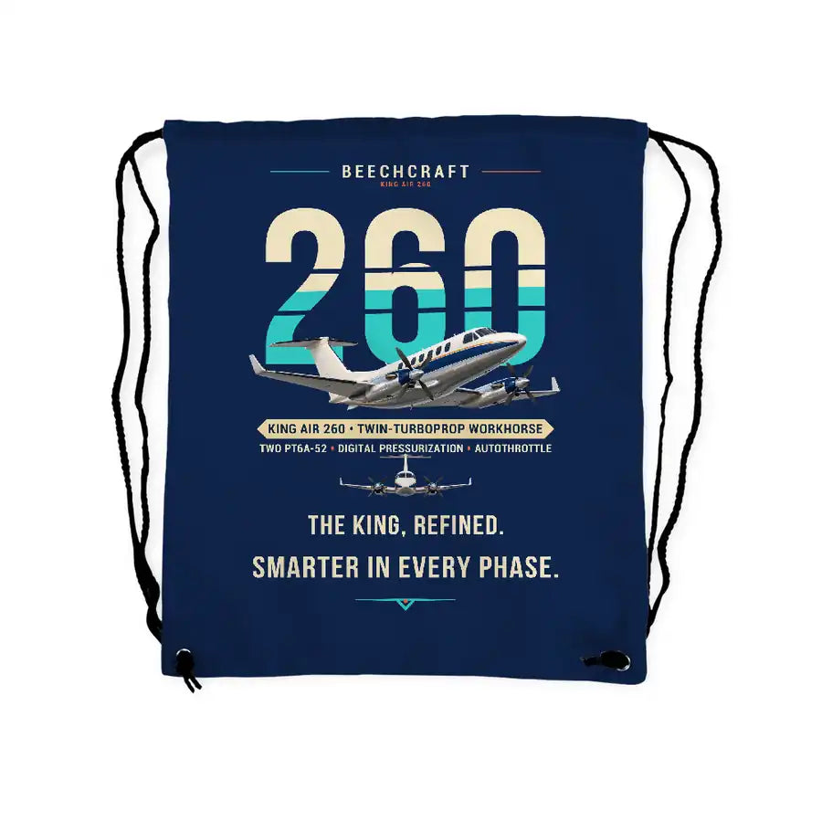 Beechcraft King Air 260 - Drawstring Bag - Original - Dark Blue