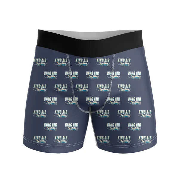 Beechcraft King Air 260 - Men Boxers - Cartoon Pattern - Navy Blue