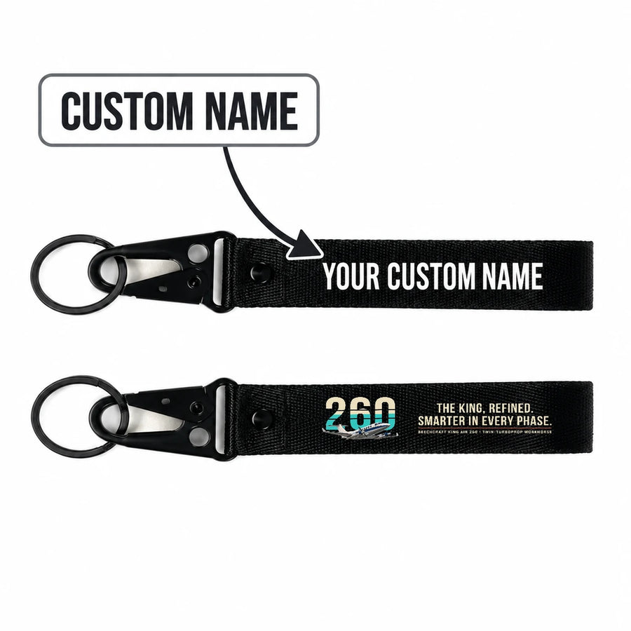Beechcraft King Air 260 Hawk-Shaped Key Chains - Black - Original - Personalized