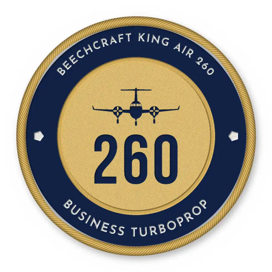 Beechcraft King Air 260 Patches - Circle - Navy Gold