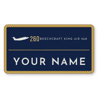 Thumbnail for Beechcraft King Air 260 Patches - Rectangle + Name - Navy Gold