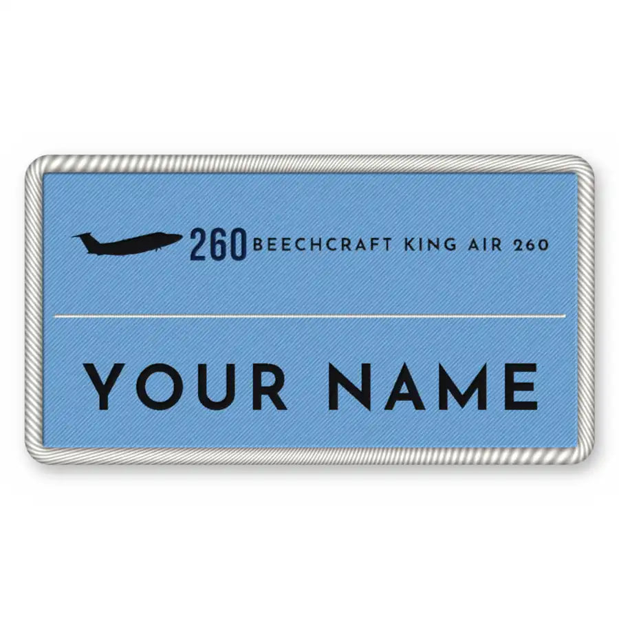 Beechcraft King Air 260 Patches - Rectangle + Name - Sky Navy