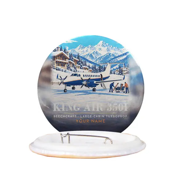 Beechcraft King Air 350i - 3D + Name - Pin - Full Print