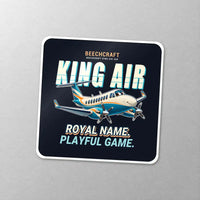 Thumbnail for Beechcraft King Air 350i - Cartoon - Square Sticker - Close-up