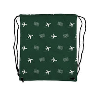 Thumbnail for Beechcraft King Air 350i - Drawstring Bag - 3D Pattern - Dark Green