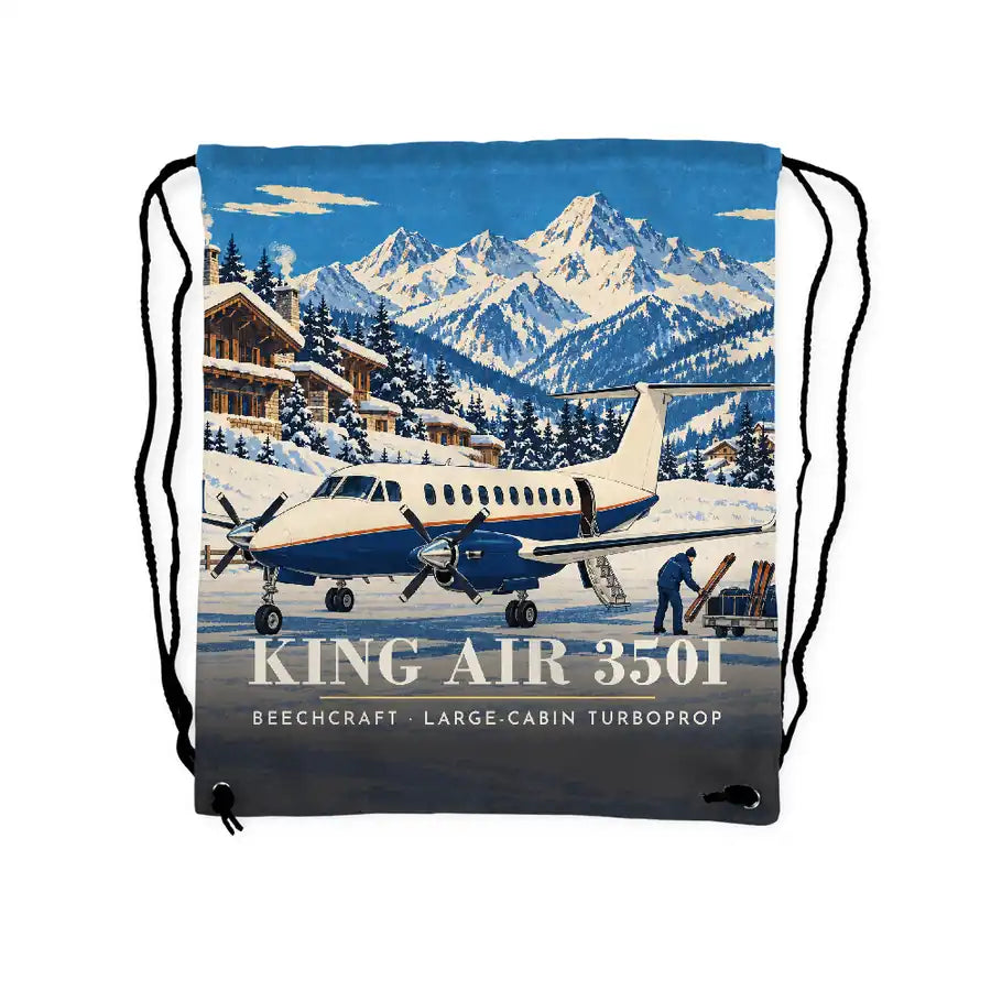 Beechcraft King Air 350i - Drawstring Bag - 3D Scene
