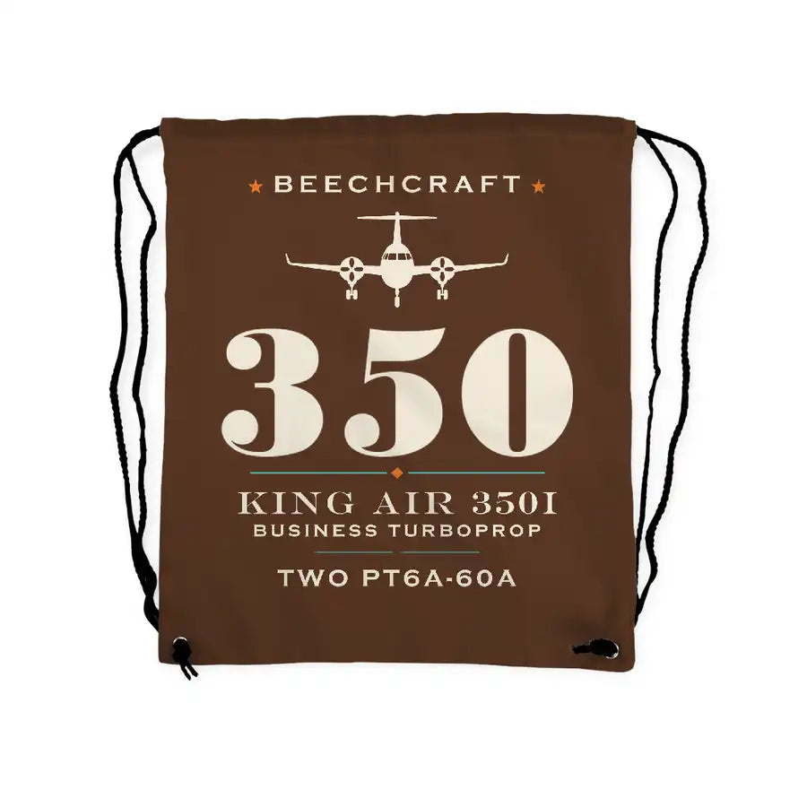 Beechcraft King Air 350i - Drawstring Bag - Heritage - Brown