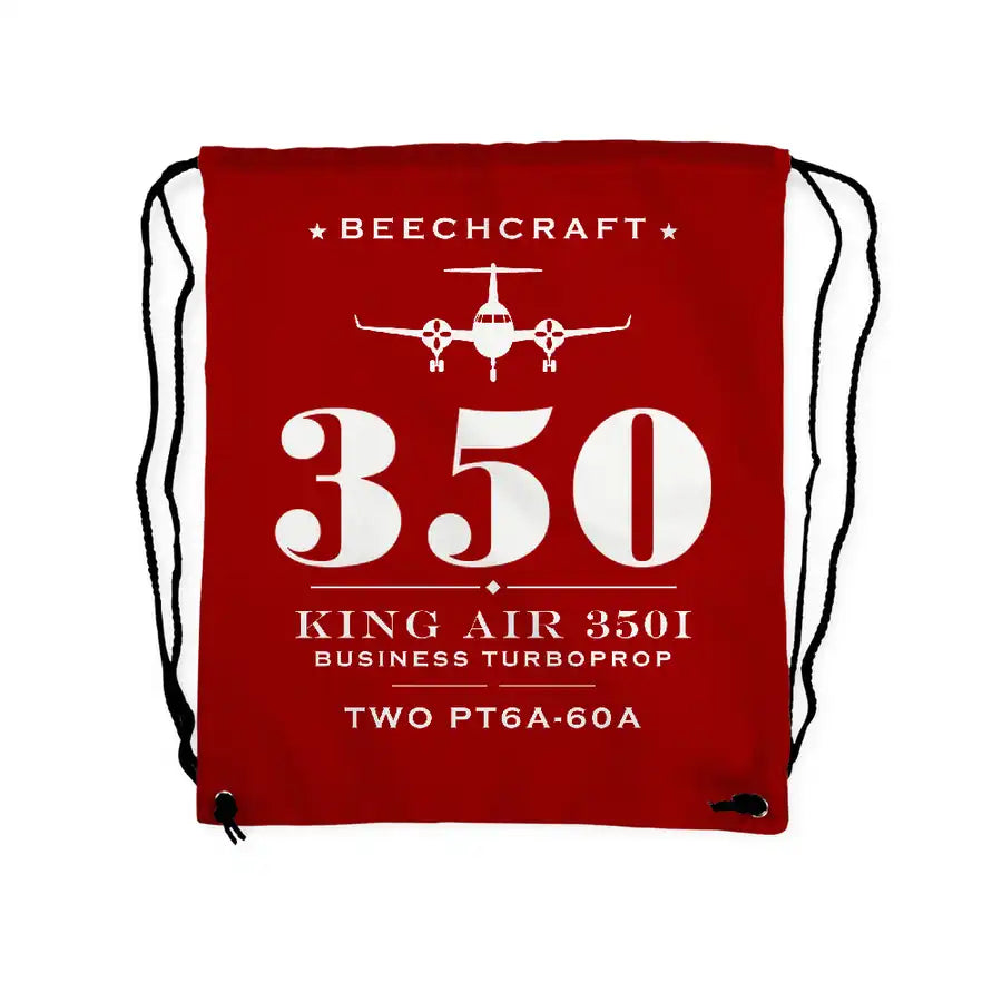 Beechcraft King Air 350i - Drawstring Bag - Heritage - Red