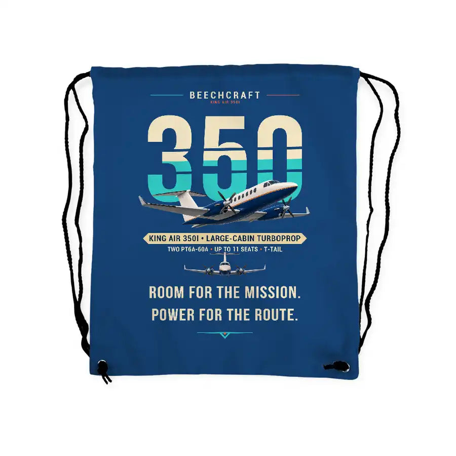 Beechcraft King Air 350i - Drawstring Bag - Original - Blue