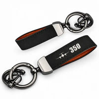 Thumbnail for Beechcraft King Air 350i - Leather Key Chain - Horseshoe Buckle - Heritage - Black
