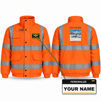 Thumbnail for Beechcraft King Air 350i Reflective Winter Jackets - Poster + Name - Orange