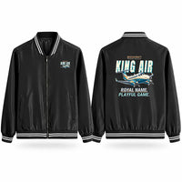 Thumbnail for Beechcraft King Air 350i Stylish Jackets - Baseball Collar - Cartoon - Black