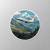 Thumbnail for Beechcraft King Air 360 - 3D - Circle Sticker - Close-up