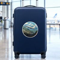 Thumbnail for Beechcraft King Air 360 - 3D + Name - Circle Sticker - Suitcase