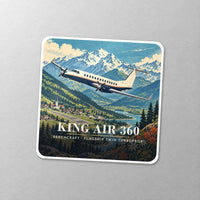 Thumbnail for Beechcraft King Air 360 - 3D - Square Sticker - Close-up