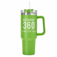Thumbnail for Beechcraft King Air 360 - 40oz Car Mug - Tag - Green