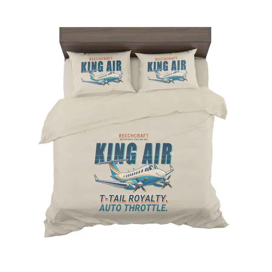 Beechcraft King Air 360 - Cartoon - Bedding Set - Beige