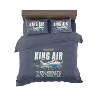 Thumbnail for Beechcraft King Air 360 - Cartoon - Bedding Set - Navy Blue