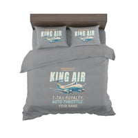 Thumbnail for Beechcraft King Air 360 - Cartoon + Name - Bedding Set - Gray