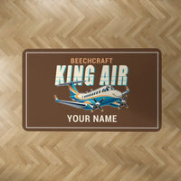 Thumbnail for Beechcraft King Air 360 - Cartoon + Name - Rectangle Carpet - Brown