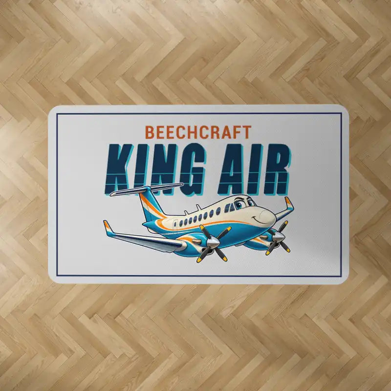 Beechcraft King Air 360 - Cartoon - Rectangle Carpet - Light Gray