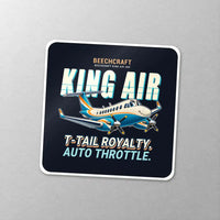 Thumbnail for Beechcraft King Air 360 - Cartoon - Square Sticker - Close-up