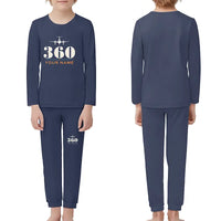 Thumbnail for Beechcraft King Air 360 - Children Pajamas - Heritage Chest + Name - Navy Blue