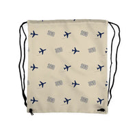 Thumbnail for Beechcraft King Air 360 - Drawstring Bag - 3D Pattern - Beige