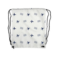 Thumbnail for Beechcraft King Air 360 - Drawstring Bag - 3D Pattern - White