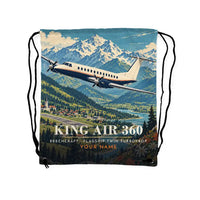 Thumbnail for Beechcraft King Air 360 - Drawstring Bag - 3D Scene + Name