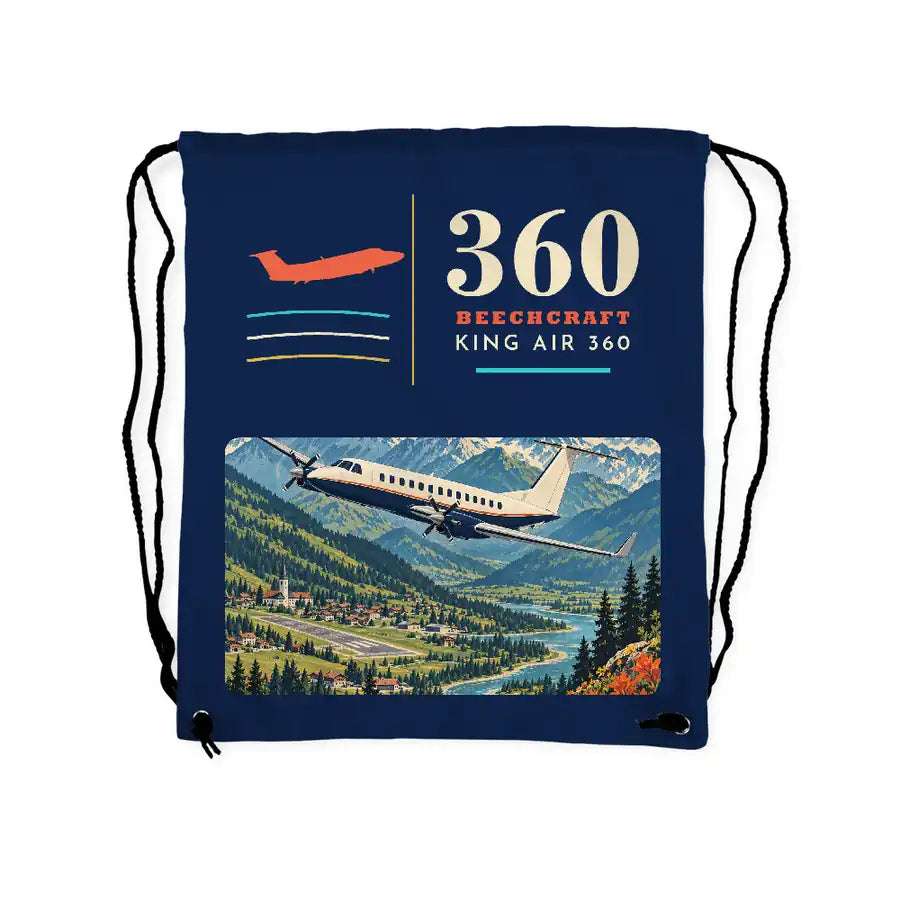 Beechcraft King Air 360 - Drawstring Bag - Classic - Dark Blue