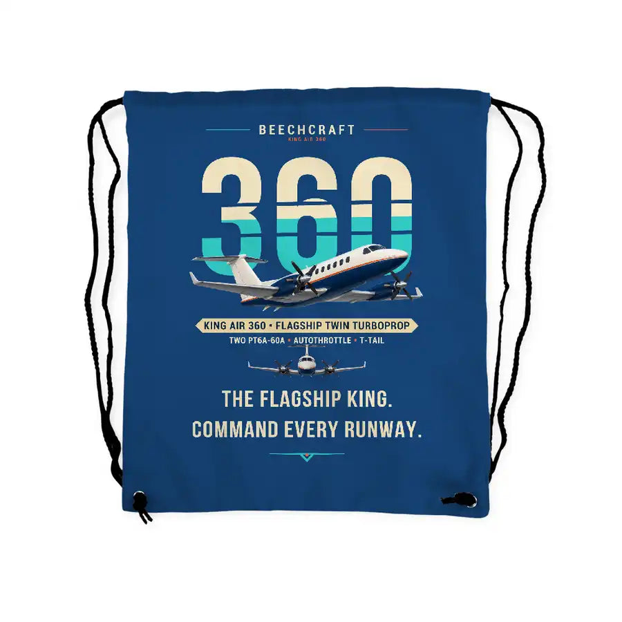 Beechcraft King Air 360 - Drawstring Bag - Original - Blue