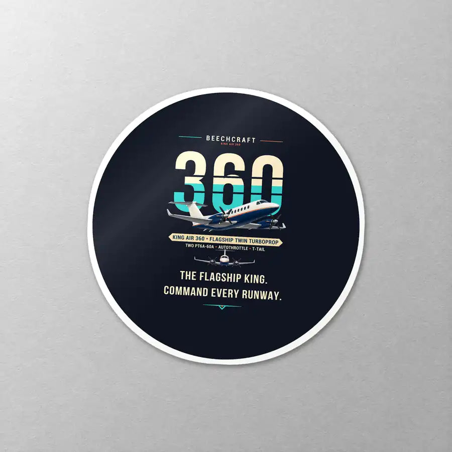 Beechcraft King Air 360 - Original - Circle Sticker - Close-up
