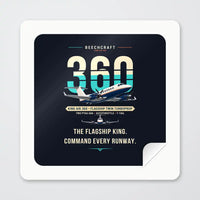 Thumbnail for Beechcraft King Air 360 - Original - Square Sticker - Peel