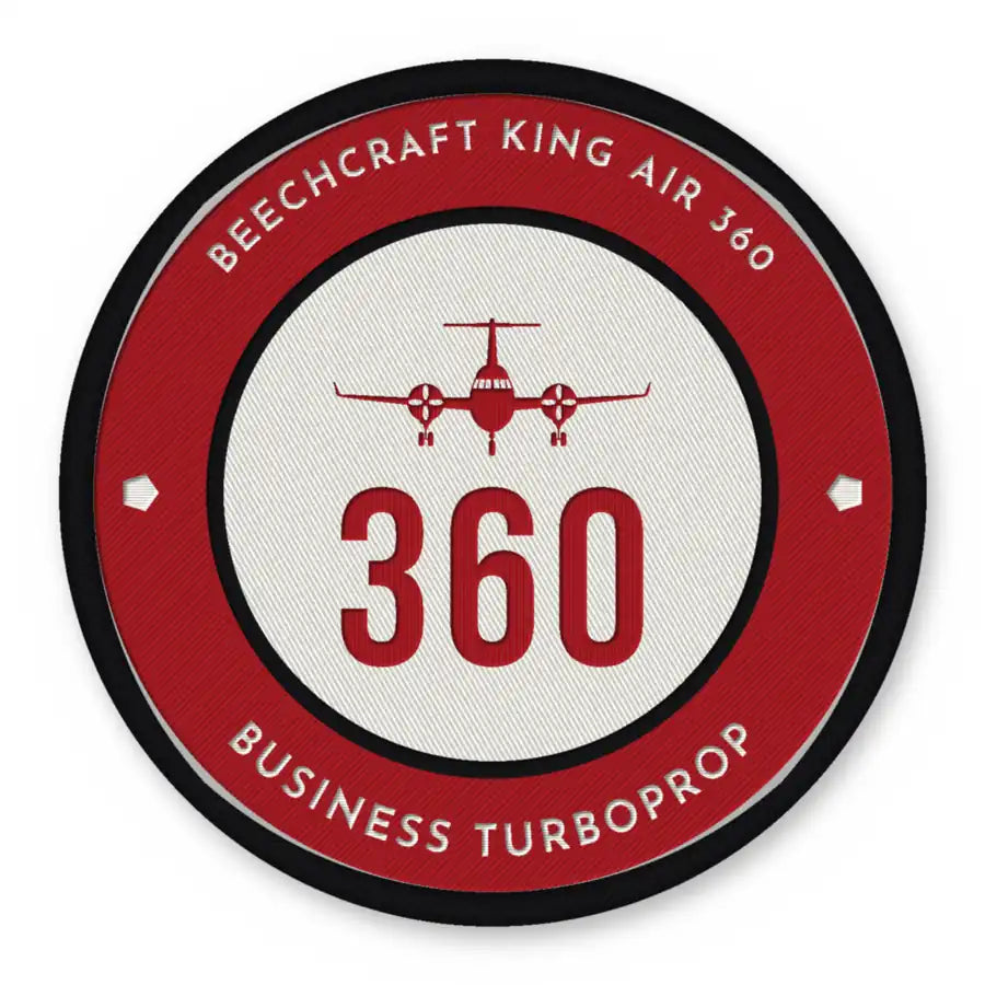 Beechcraft King Air 360 Patches - Circle - Red White