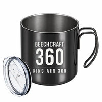 Thumbnail for Beechcraft King Air 360 - Portable Mug - Tag - Black