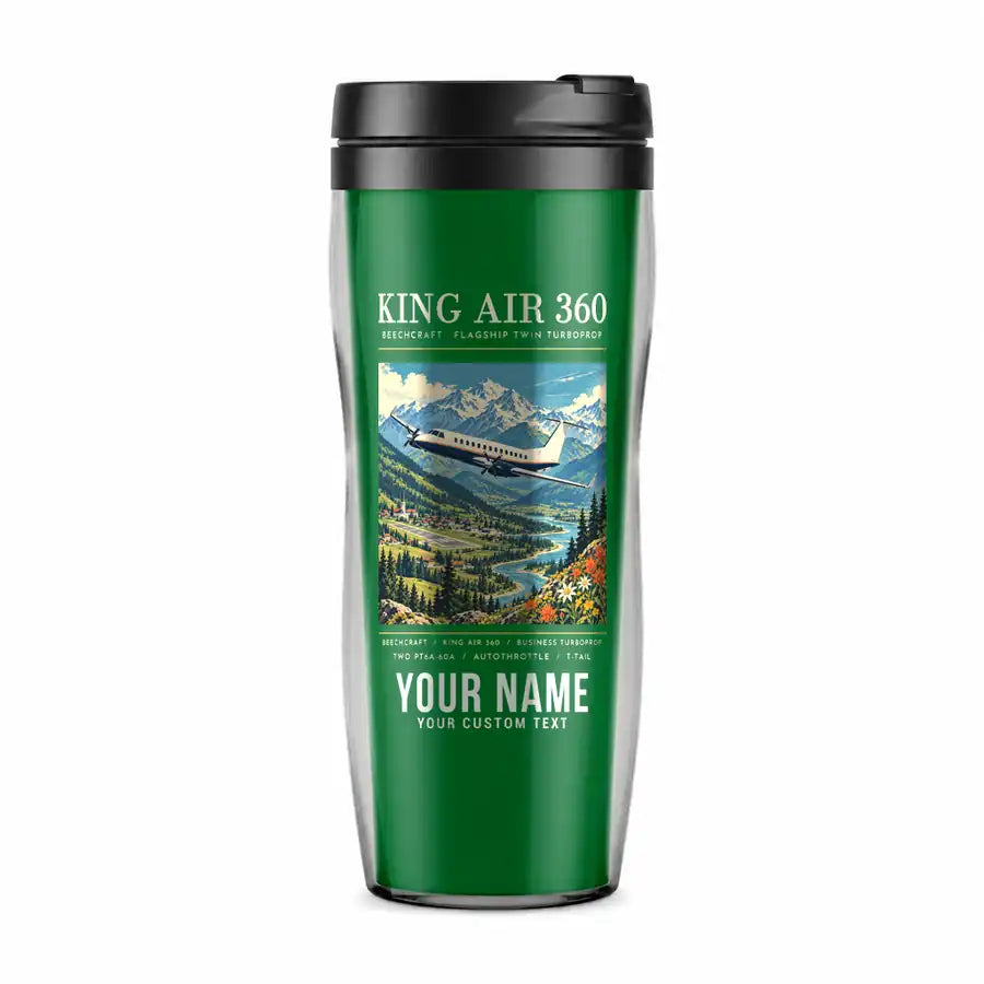 Beechcraft King Air 360 - Poster + Name - Plastic (No Holder) - Green