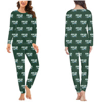 Thumbnail for Beechcraft King Air 360 - Women Pajamas - Cartoon Pattern - Dark Green