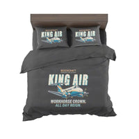 Thumbnail for Beechcraft King Air B200 - Cartoon - Bedding Set - Black