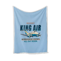 Thumbnail for Beechcraft King Air B200 - Cartoon - Blanket - Light Blue