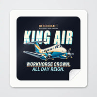 Thumbnail for Beechcraft King Air B200 - Cartoon - Square Sticker - Peel