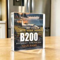 Thumbnail for Beechcraft King Air B200 - Crystal Ornament - 3D + Name - Kitchen