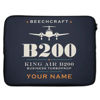 Thumbnail for Beechcraft King Air B200 - Heritage + Name - Laptop Sleeve