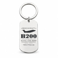 Thumbnail for Beechcraft King Air B200 - Key Chain - Heritage - Silver