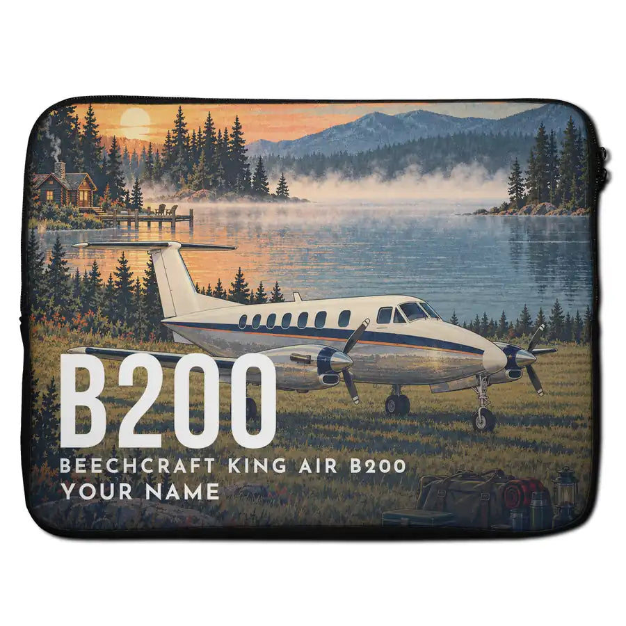 Beechcraft King Air B200 - Laptop Sleeve + Name