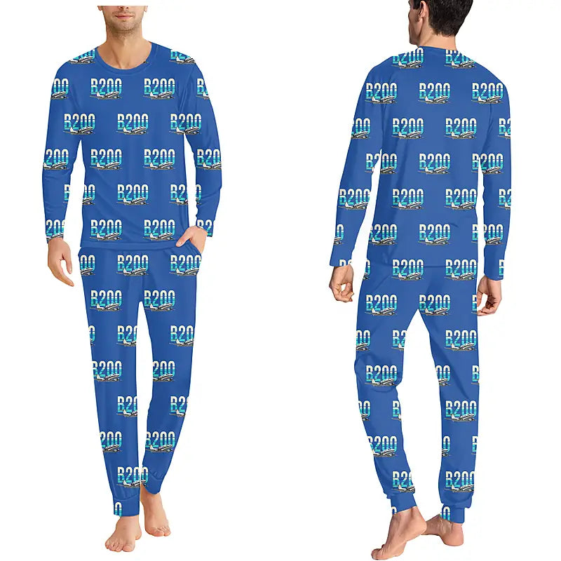Beechcraft King Air B200 - Men Pajamas - Original Pattern - Blue