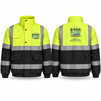 Thumbnail for Beechcraft King Air B200 Reflective Winter Jackets - Original - Fluorescent Yellow & Navy